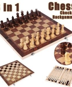 3 in 1 Chess/ Checkers/ Backgammon Set Game