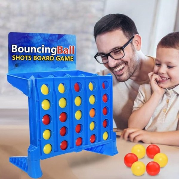Bouncing Ball Shots Board Game-4-in-a-Row Bounce Game