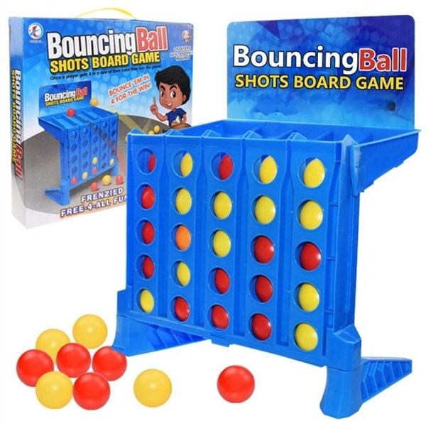 Bouncing Ball Shots Board Game-4-in-a-Row Bounce Game